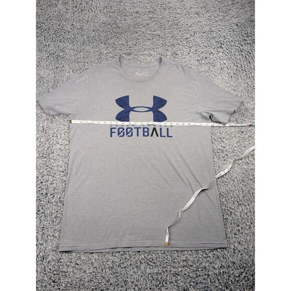 Under Armour Shirt Men Extra Large Gray Athleisure Gym Training Football Tee - Picture 3 of 6